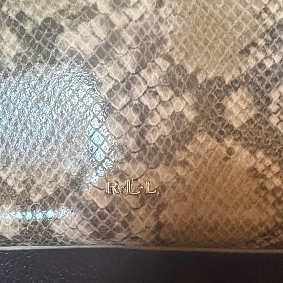 Gorgeous Ralph Lauren Snakeskin Embossed Leather Crossbody Bag - Brown - Picture 2 of 16